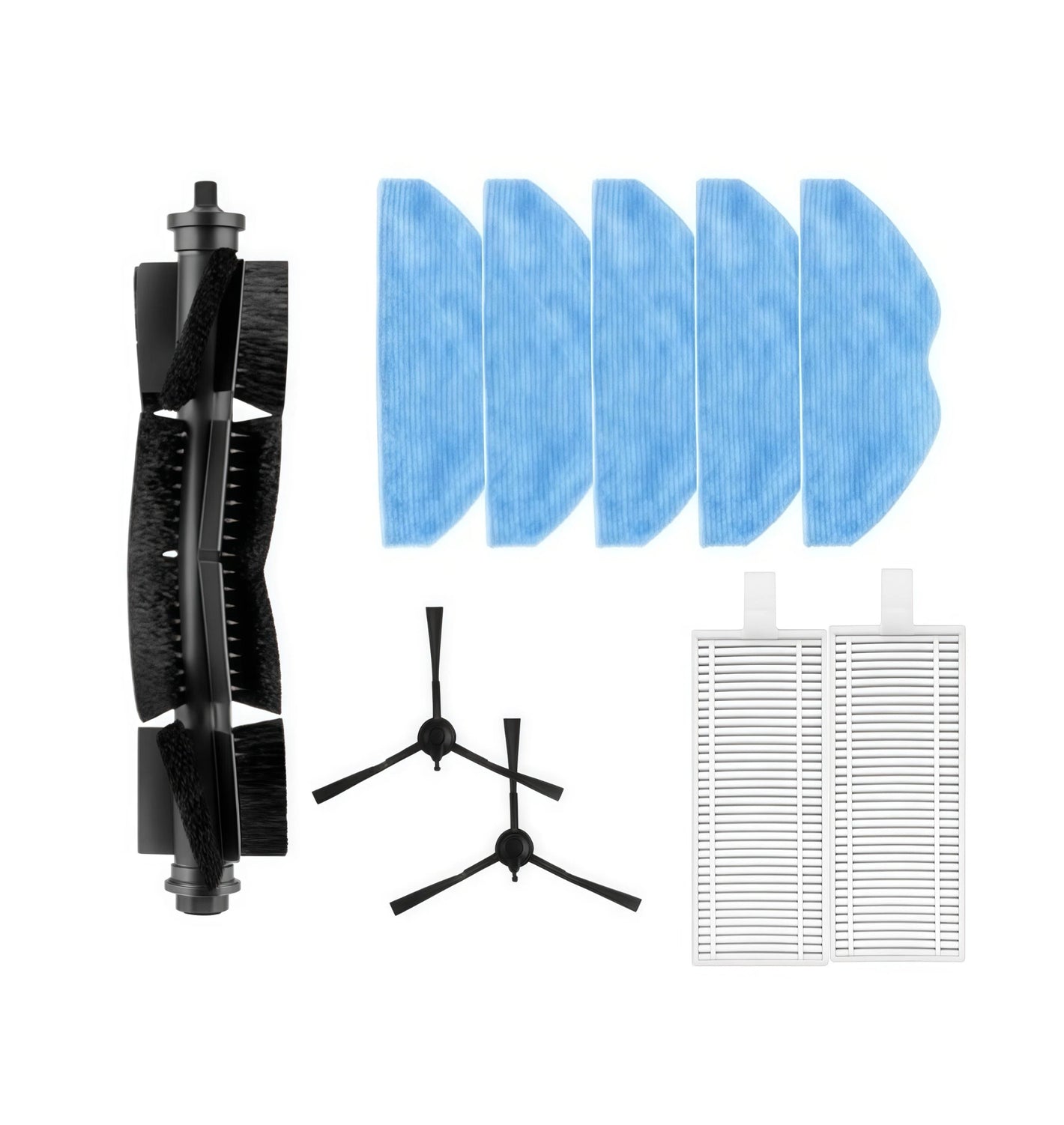 LG Robot Vacuum Accessory Kit for CordZero R3 / R5 – includes main brush, side brushes, HEPA filters, and blue mop pads.