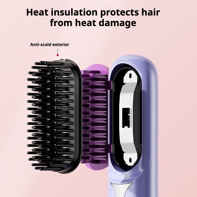 Portable Hair Straightening Comb purple