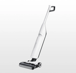 A full product shot of the sleek, white Roborock Flexi Pro cordless hard floor cleaner, highlighting its modern and ergonomic design on a clean studio background.