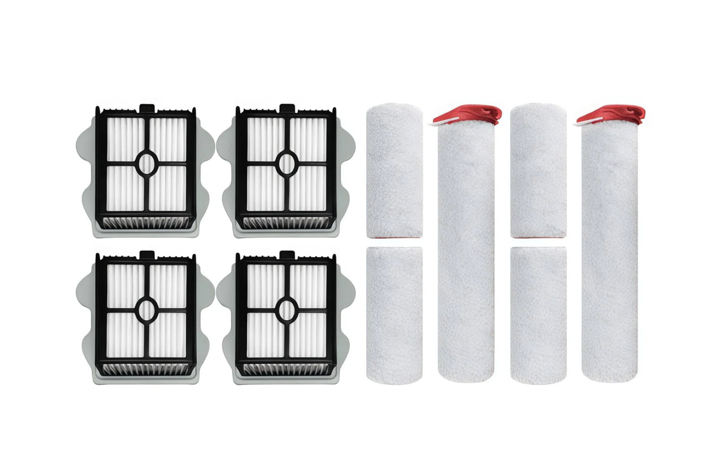 Roborock Dyad Dyad Pro Vacuum Accessory Kit – includes 4 HEPA filters and 4 soft roller brushes.