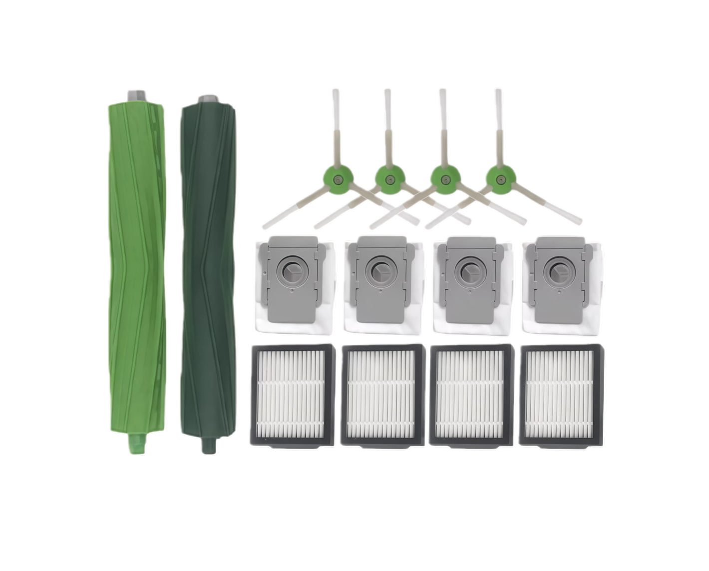 iRobot Roomba E5 E6 Accessory Kit – includes dual brushes, filters, side brushes, and dust bags.