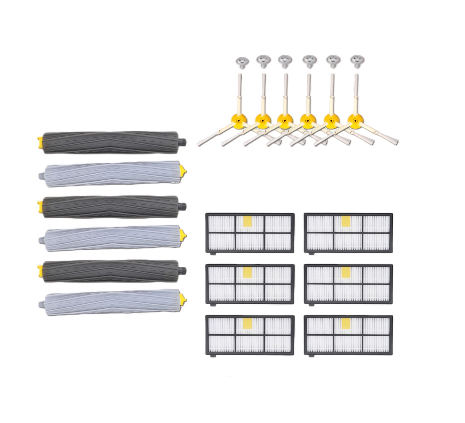 iRobot Roomba 800 900 Series Accessory Kit – includes 4 dual brushes, 6 filters, and 6 side brushes.