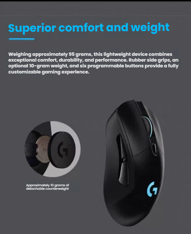Logitech G703 LIGHTSPEED wireless gaming mouse on FPS setup