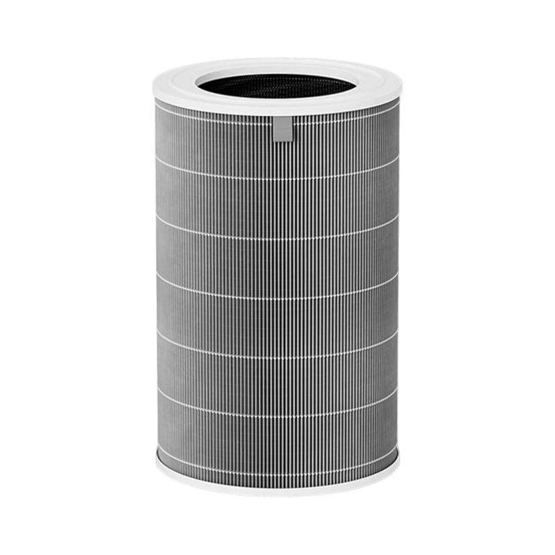Cylindrical Xiaomi Smart Air Purifier 4 Pro replacement filter with grey pleated outer layer