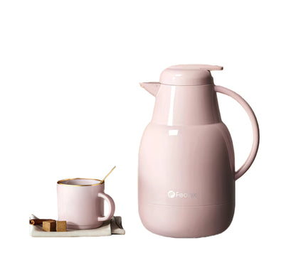 FEENIK Large Capacity Glass Insulated Jug – Home Tea & Coffee Vacuum Flask
