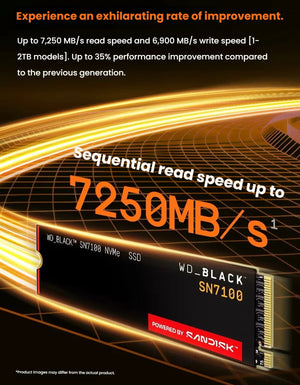 WD Black SN7100 1TB PCIe 4.0 NVMe M.2 SSD - WDS100T4X0E