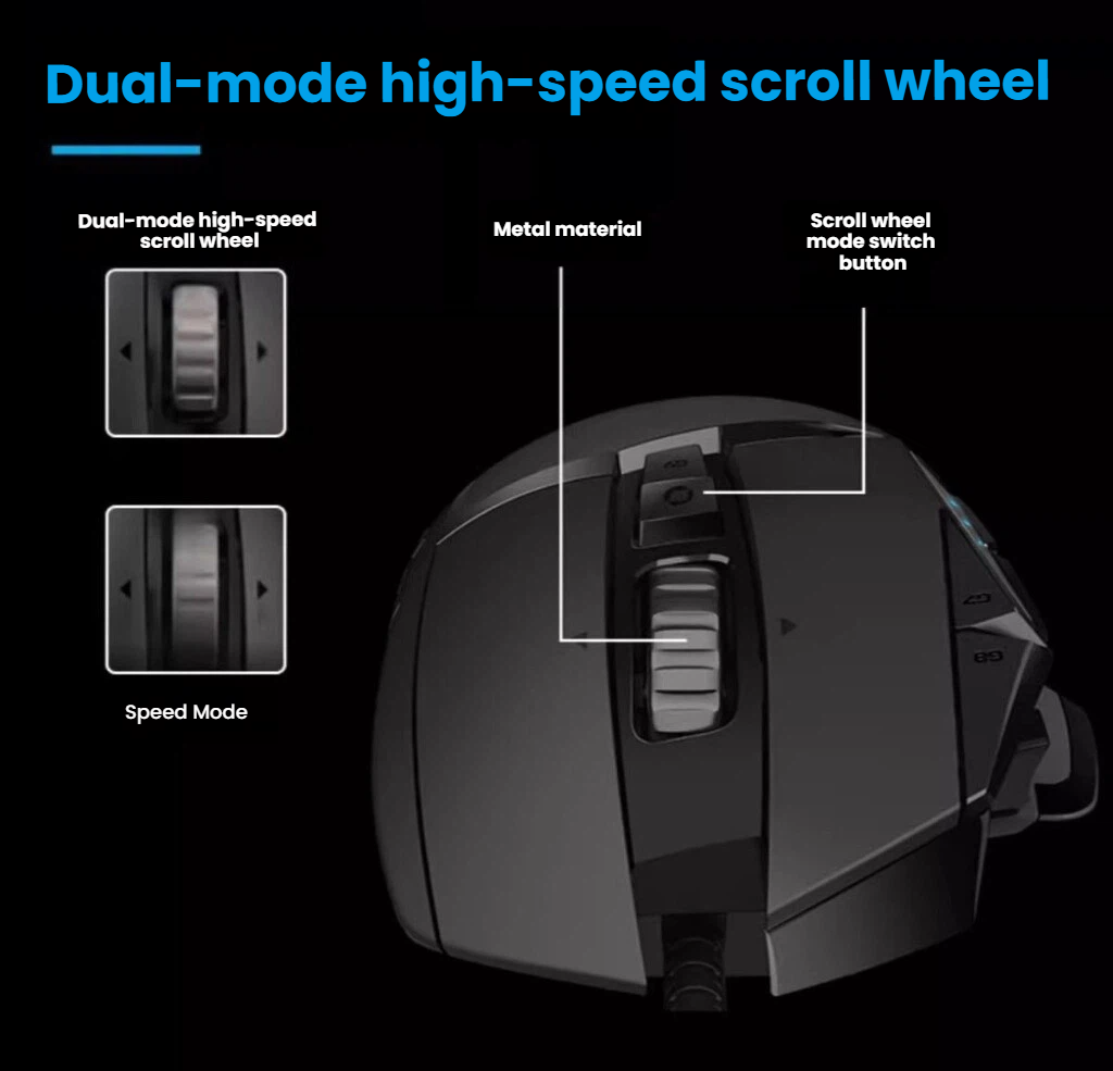 Logitech G502 HERO adjustable weight tuning system close-up