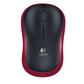 Logitech M185 wireless mouse in red 2.4GHz USB nano receiver layout