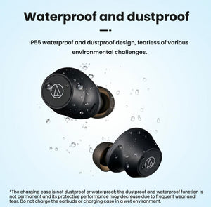 Audio-Technica ATH-CKS30TW Plus earbuds in green colourway front view