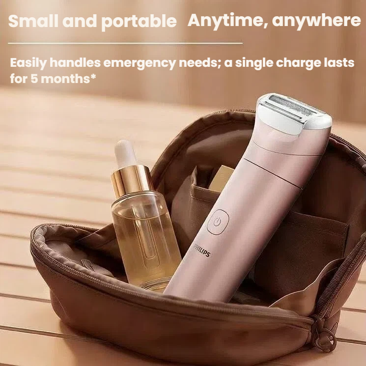 Philips Lady Shaver Series 6000 in pink with travel pouch, compact and portable