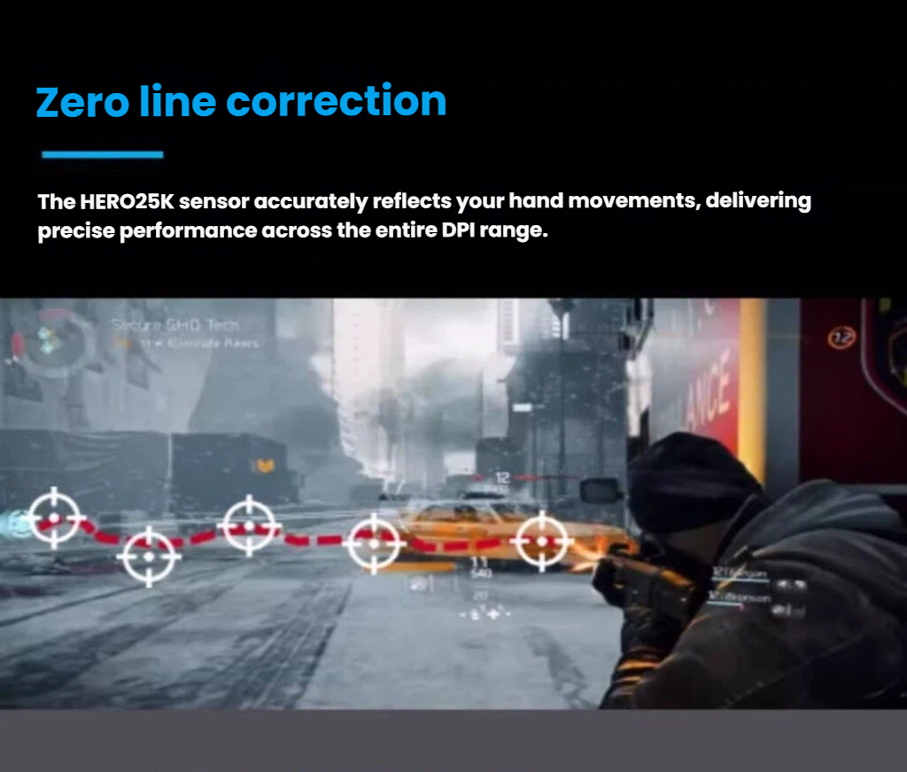 Logitech G502 HERO 25K sensor wired gaming mouse in use