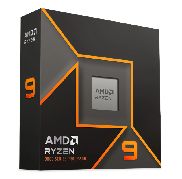 AMD Ryzen 9 9950X AM5 16-Core 台式机 CPU 零售包装和处理器图片