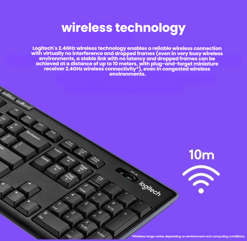 Logitech K270 plug-and-play USB Unifying Receiver detail