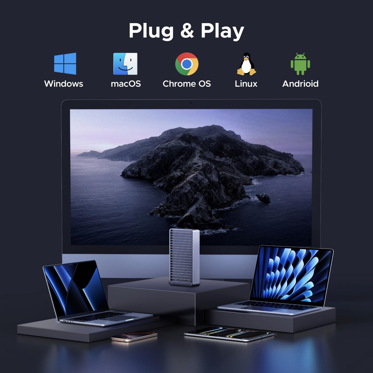 UGREEN 55316 USB4 enclosure with Windows and macOS devices