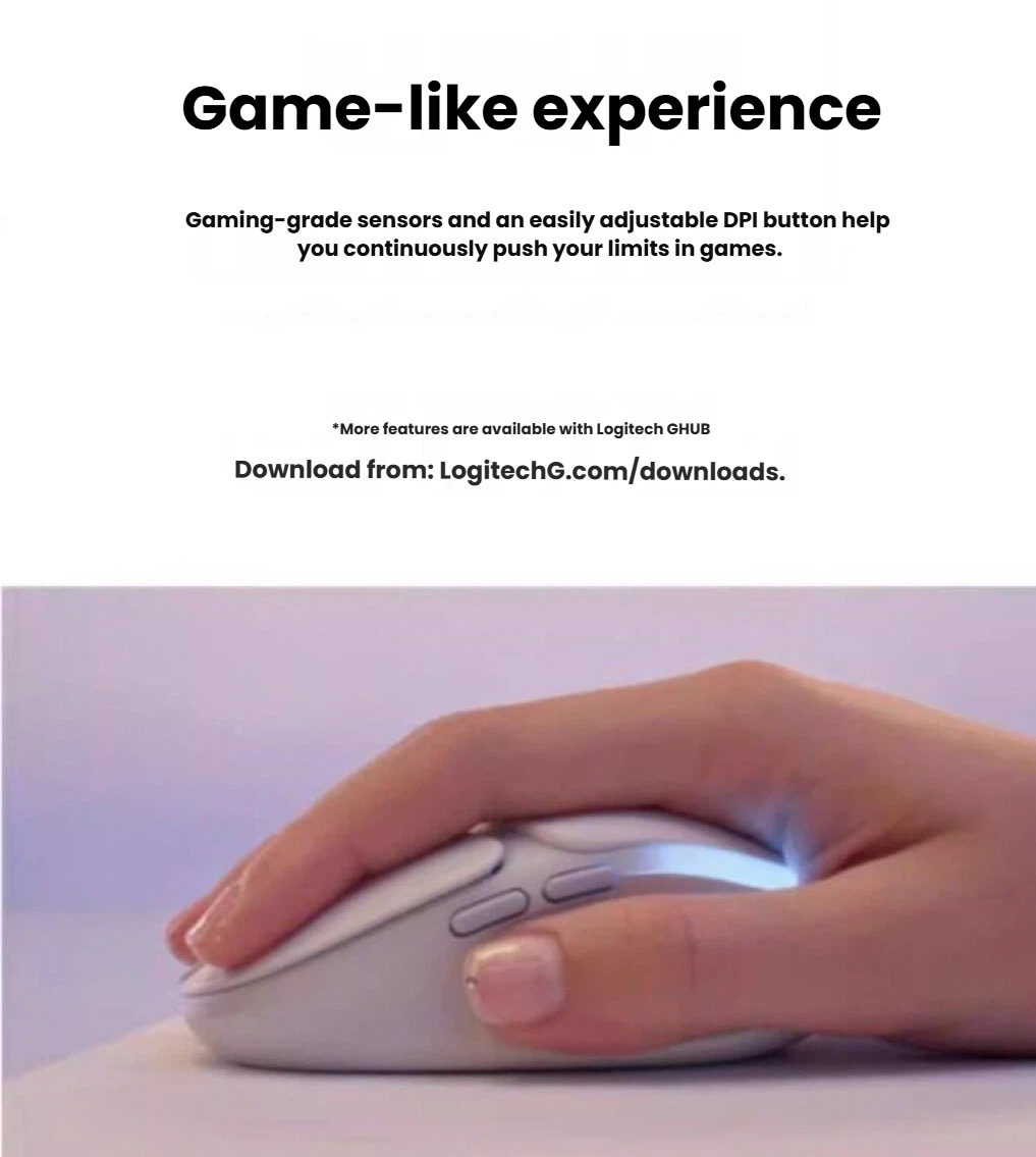 Logitech G705 wireless gaming mouse LIGHTSYNC three-zone RGB lighting