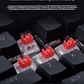 HyperX Alloy Rise top view showing dedicated media controls and volume wheel