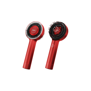 Breo S3 scalp massager in black with illuminated red light therapy ring