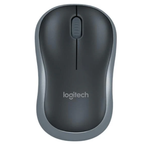 Logitech M185 wireless mouse in grey top view with USB nano receiver