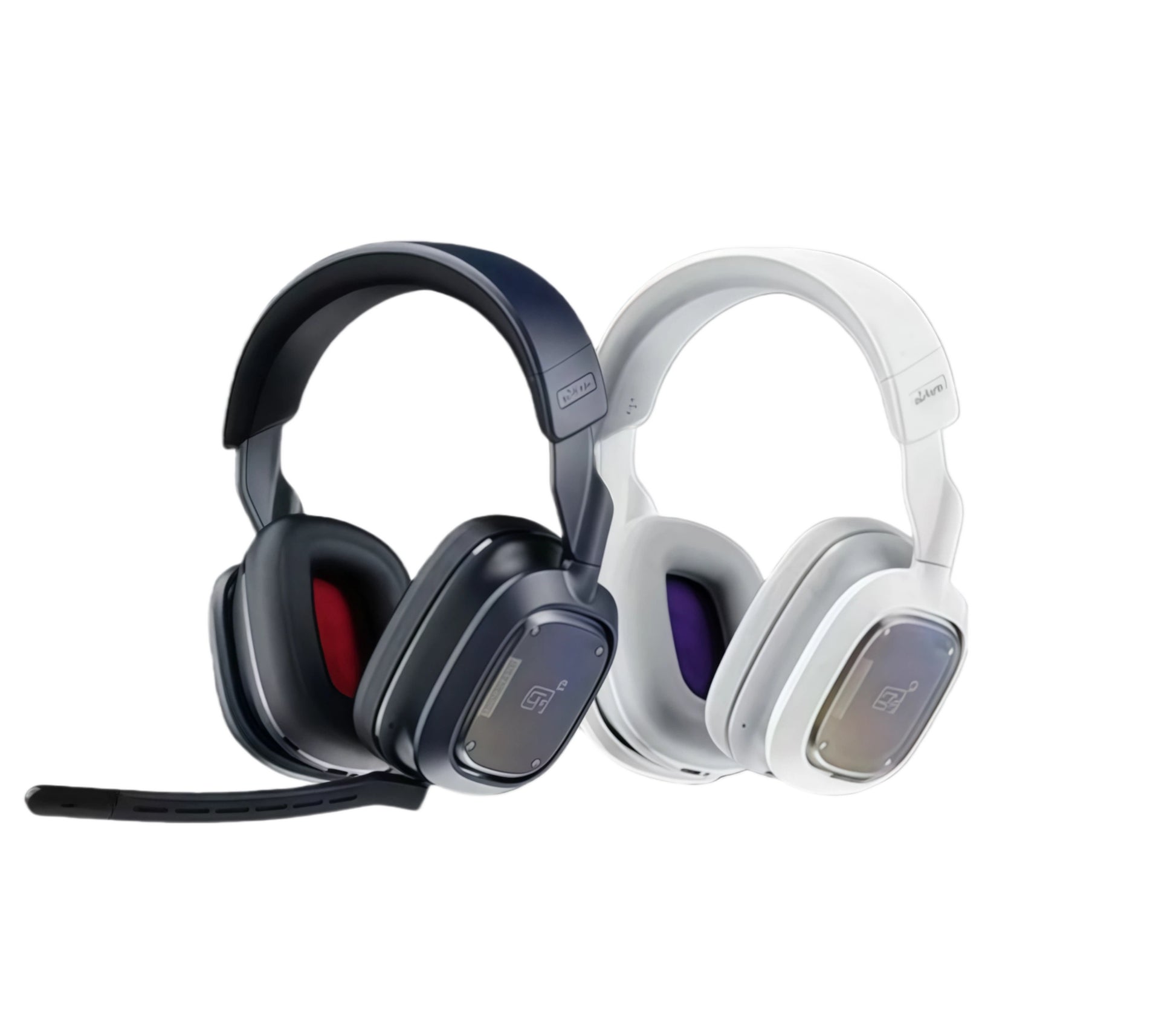 Product render displaying both black and white ASTRO A30 headsets side-by-side, showcasing color options for personalized style.