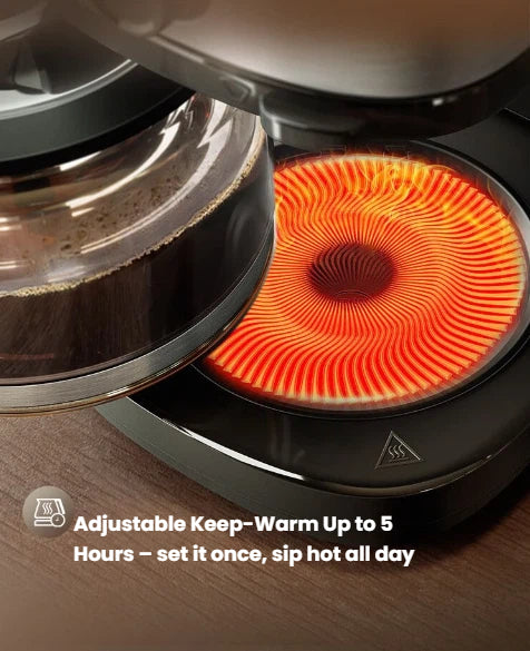 Heating element of the Philips HD7900 coffee machine with an adjustable keep-warm feature, capable of keeping coffee hot for up to 5 hours