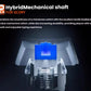 Diagram of the SteelSeries Apex 5 Hybrid Mechanical Shaft combining membrane smoothness with blue mechanical switch tactile feedback. Offers durable, responsive typing experience for gamers and professionals.