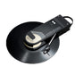 Black Audio-Technica AT-SB727 Sound Burger portable Bluetooth turntable on black vinyl, sleek minimalist finish.