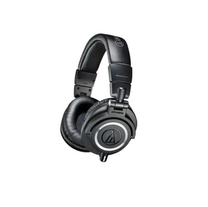 Studio shot of Audio-Technica ATH-M50xENSO over-ear headphones isolated on white background — featuring 40mm drivers, swivel earcups, and lightweight construction for long-term comfort.