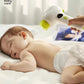 Parent using Babycare cordless baby hair dryer to gently dry a sleeping newborn, ultra-quiet noise reduction design does not disturb baby’s sleep