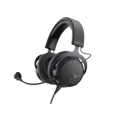 Black Beyerdynamic MMX 150 gaming headset featuring a sleek over-ear design, detachable microphone, and ergonomic build for long gaming sessions.