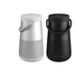 A side-by-side view of the Bose SoundLink Revolve+ II portable Bluetooth speaker, showcasing the two available colors: the elegant Luxe Silver and the classic Triple Black.