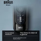 Braun Series 8 shaver with a second-generation smart display screen providing personalized feedback.