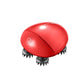 Red Breo Scalp Mini waterproof massager with three rotating silicone heads. Designed for deep scalp massage, it’s ideal for use in the shower or during daily relaxation routines.
