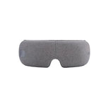 Front view of the Breo iSee M foldable eye massager in grey, featuring a sleek design with breathable fabric and ergonomic contours for comfortable eye care.