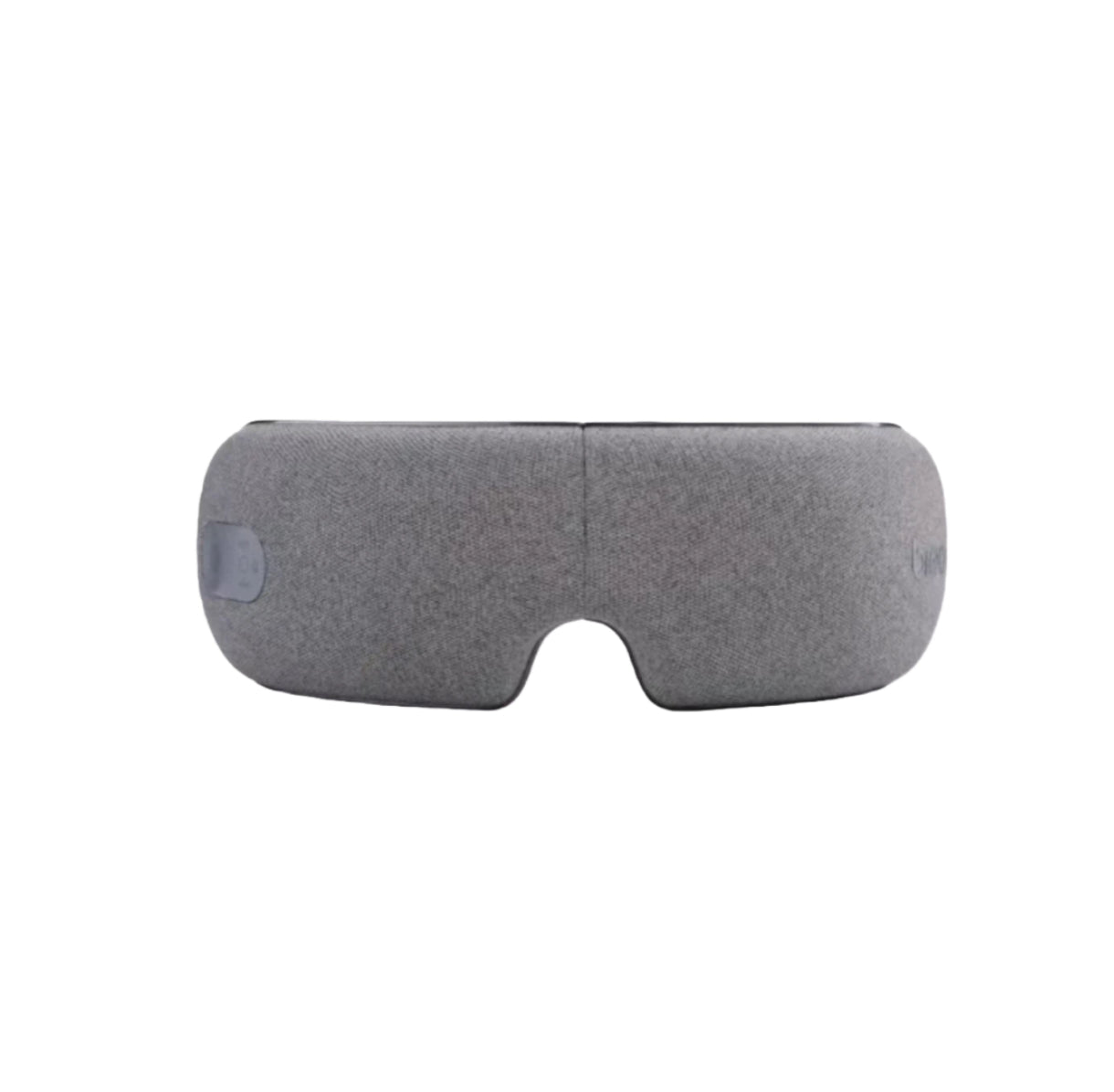 Front view of the Breo iSee M foldable eye massager in grey, featuring a sleek design with breathable fabric and ergonomic contours for comfortable eye care.