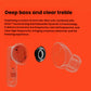 Transparent diagram of the CMF Buds 2a earbud showing internal components: custom 12.4mm bio-fiber unit, Dirac™ sound tuning, and Subwoofer Dynamic 2.0 technology for balanced bass, midrange, and treble clarity.