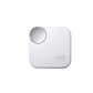 White CMF Buds 2a charging case with minimalist design, metallic rotating control knob, and embossed "cmf by NOTHING" logo, showcasing premium build quality and modern aesthetics.
