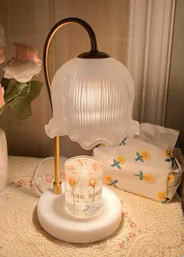 Candle Lamp Lily Aromatherapy Non Flammable & Adjustable Temperature