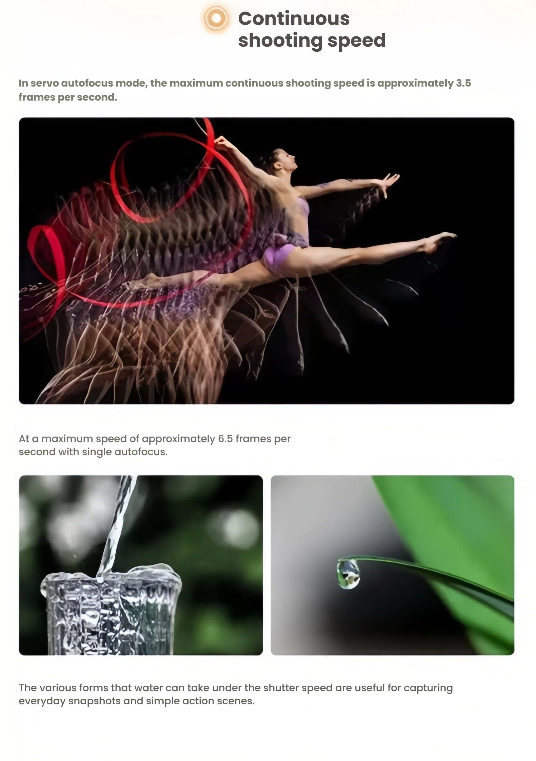 Dynamic photo sequence captured with the Canon EOS R100 at 6.5 frames per second, illustrating its fast continuous shooting capability for sports and motion photography.