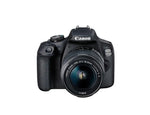 Front view of Canon EOS 1500D DSLR camera and 18-55mm f/3.5-5.6 kit lens, ideal for beginners and vloggers.