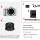 Same kit layout as above, featuring the white Canon EOS R50 body with matching accessories.