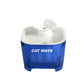  Cat Mate transparent blue water fountain allows easy monitoring of water level — includes quiet pump and three-layer filtration for fresh, clean water