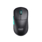 Top-down view of the Cherry Xtrfy M68 WL wireless gaming mouse in black, showcasing a premium matte surface, teal-colored scroll wheel and side buttons, and the brand logo. A versatile and durable option for gamers who prefer a classic color scheme without sacrificing performance.