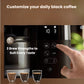 Digital display of the Philips HD7900 coffee machine showing options for light, moderate, and rich brew strengths