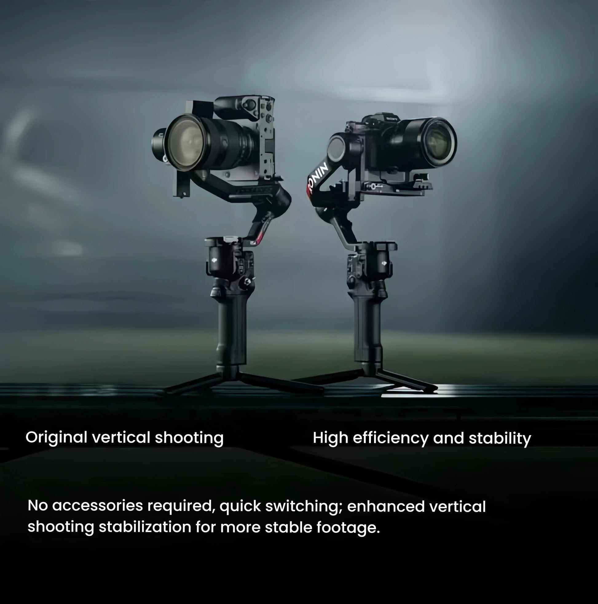 DJI RS4 switched to vertical shooting position, delivering enhanced stabilisation for TikTok, Reels and YouTube Shorts.