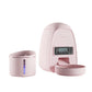 Pastel-pink DOGNESS Mini feeder and 1 L fountain kit, matching colors for stylish, coordinated cat or small-dog feeding station.