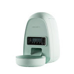 Mint-green DOGNESS Mini programmable pet feeder with LCD timer and detachable bowl for scheduled cat and small-dog meals.