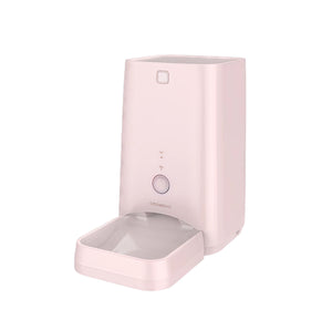 Light pink DOGNESS 6L automatic pet feeder with app control and voice recording, ideal for cats and small dogs.