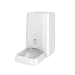 Front view of white DOGNESS 6L Wi-Fi pet feeder with built-in microphone, app-controlled scheduling for cats and dogs.