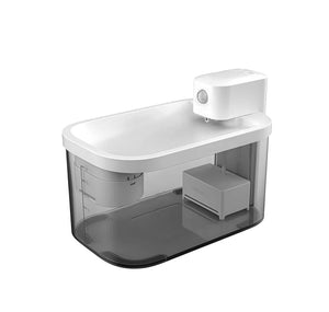 White DOGNESS D13 automatic pet water fountain with clear water reservoir, compact design, and silent circulation system ideal for home or travel use