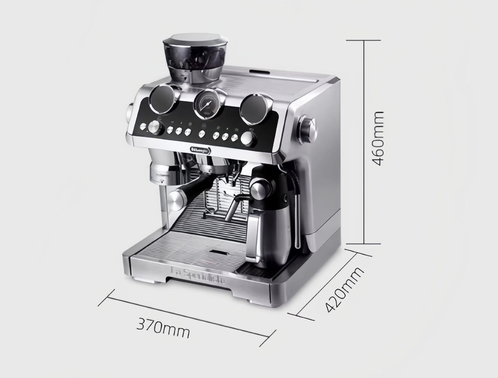 Dimensions of DeLonghi La Specialista Maestro EC9665BM, providing size specifications for space planning.